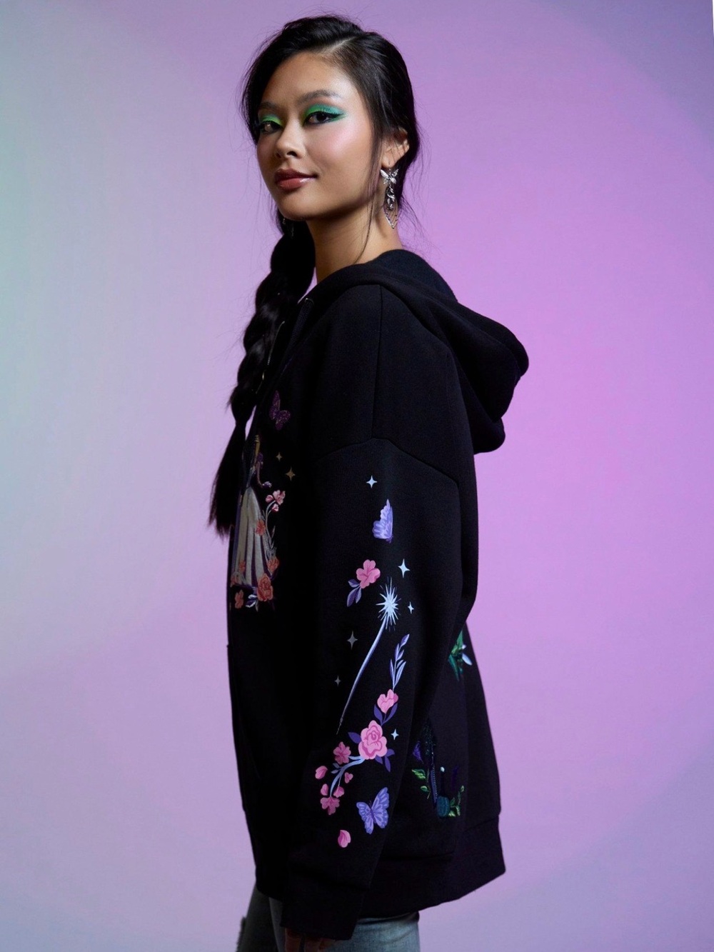 Her Universe Wicked Elphaba & Glinda Duo Embroidered Girls Hoodie - Picture 12 of 12